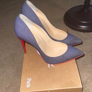 Christian Louboutin Pigalle Follies 100 Denim Patent Heel (SOLD)